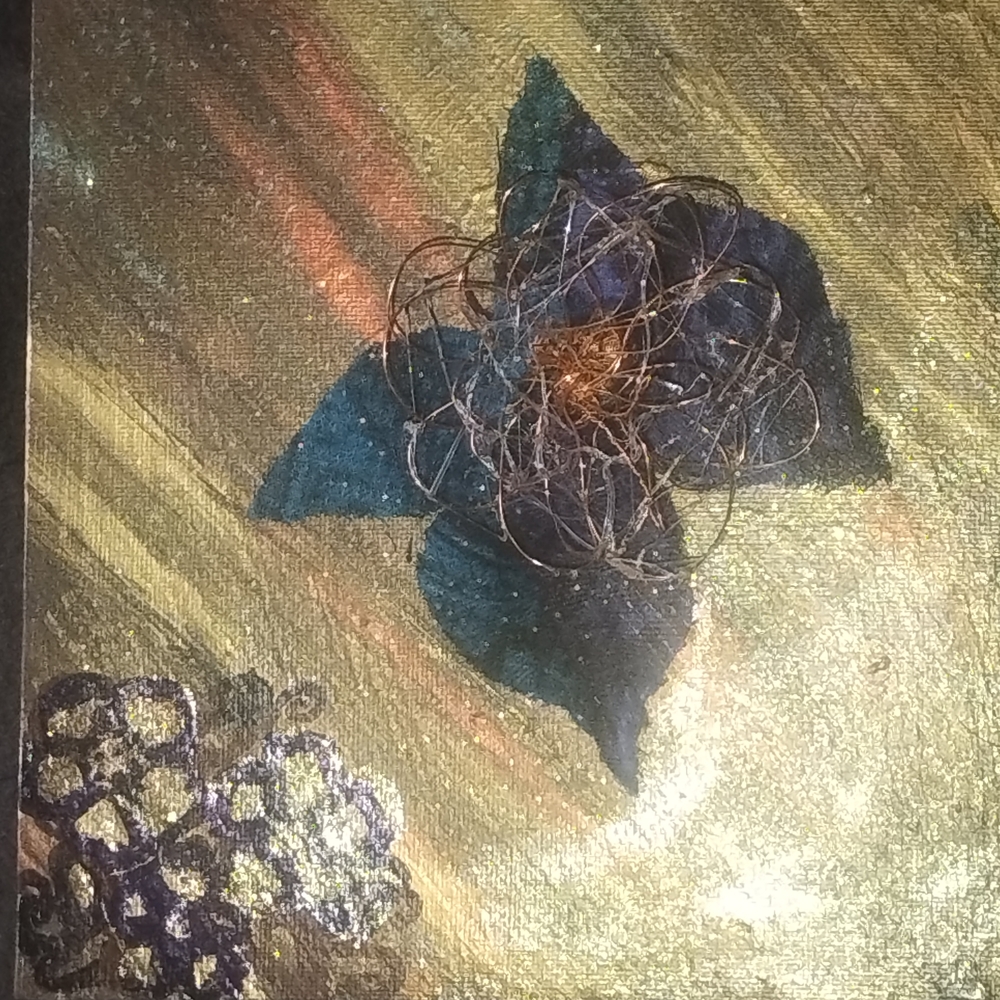 Abstract Gold and Blue Canvas Art